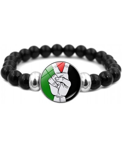 Palestine Flag Bracelet,Adjustable Bracelet Wristband Palestinian Flag Jewelry for Women Men,Adjustable Palestinian Flag Wris...