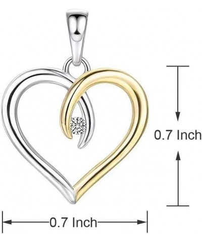 925 Sterling Sliver Heart Necklace for Women and Girls Adjustable CZ Love Heart Pendant Necklace for Valentine's Day, Mother'...