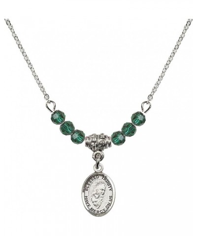 May Birth Month Bead Necklace with Catholic Patron Saint Petite Charm, 18 Inch Blessed Trinity $32.51 Necklaces