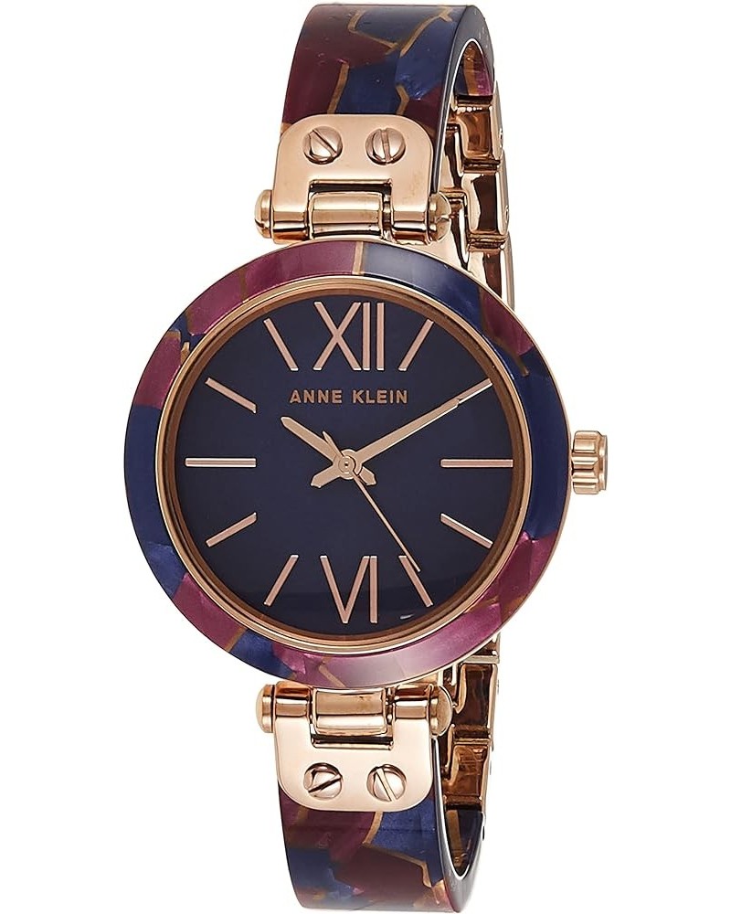 Women's Resin Bangle Watch Navy Blue/Rose Gold $43.20 Bracelets