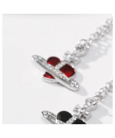 3D Saturn Planet Necklace Skull Cross Heart for Women Men Red Heart Necklace $6.23 Necklaces