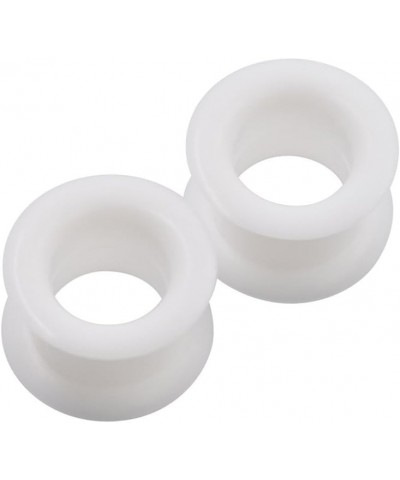 2 PC Colorful Hard Silicone Flexible Ear Skin Tunnels Plugs Hollow Ear Gauges 2G-25mm hard-white 16mm(5/8") $8.39 Body Jewelry