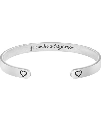 Inspirational ????????? ??? ????? Cuff Bangle Encouragement Jewelry Gifts for Her Birthday You make a difference $10.81 Brace...