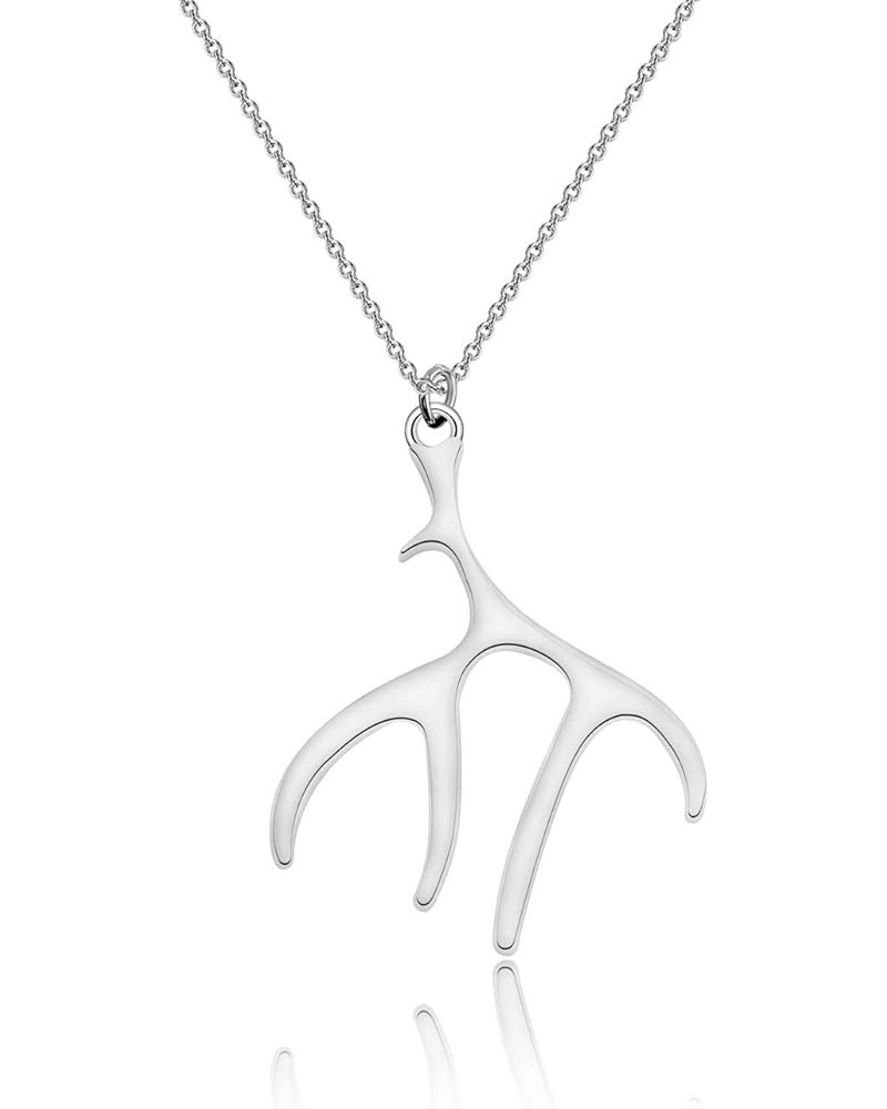 Simple Elk Deer Antler Branch Pendant Necklace for Women Teen Girls Christmas Gifts Raindeer Elk Jewelry Antler necklace $8.1...