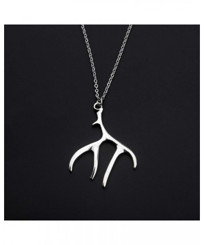 Simple Elk Deer Antler Branch Pendant Necklace for Women Teen Girls Christmas Gifts Raindeer Elk Jewelry Antler necklace $8.1...