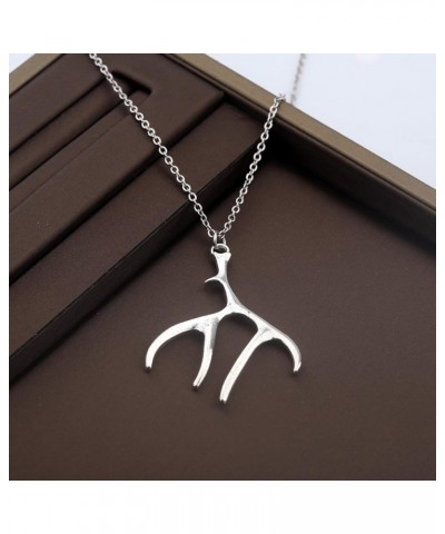 Simple Elk Deer Antler Branch Pendant Necklace for Women Teen Girls Christmas Gifts Raindeer Elk Jewelry Antler necklace $8.1...