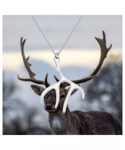 Simple Elk Deer Antler Branch Pendant Necklace for Women Teen Girls Christmas Gifts Raindeer Elk Jewelry Antler necklace $8.1...