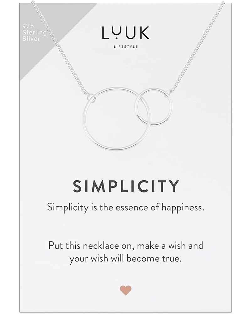 925 sterling silver necklaces with lucky charm, SIMPLICITY gift card, pendant, women's jewelry, daily wear, durable and hypoa...