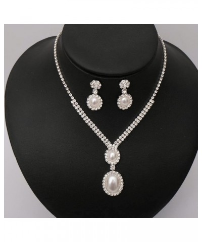 Elegant Necklace Earrings Set Bridal Jewelry Sets for Brides Bridesmaid Wedding Party Prom Dress Accessories Women Costume Je...