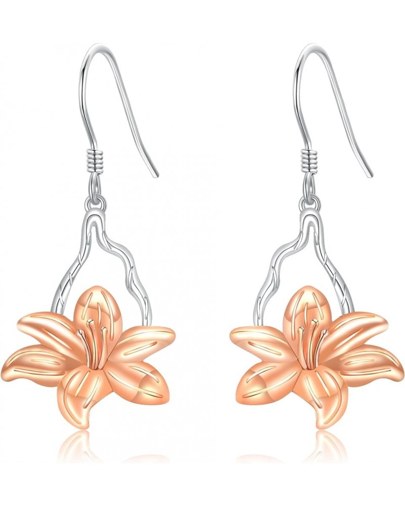 Scottish Thistle/Daffodil/Lily/Pressed Flower Earrings Sterling Silver Flower Dangle Earrings Jewelry Gifts for Women Lily $1...