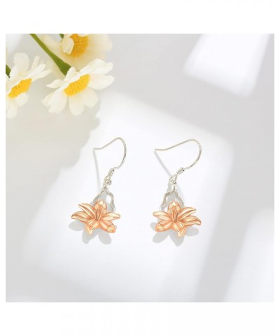 Scottish Thistle/Daffodil/Lily/Pressed Flower Earrings Sterling Silver Flower Dangle Earrings Jewelry Gifts for Women Lily $1...