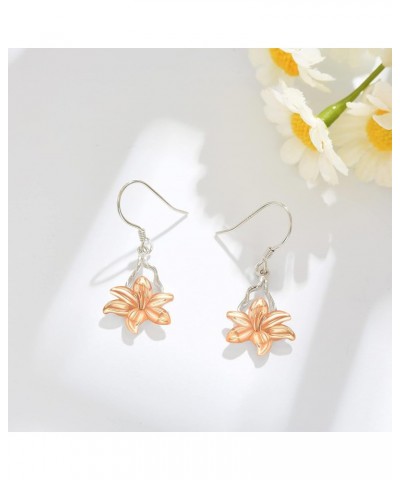 Scottish Thistle/Daffodil/Lily/Pressed Flower Earrings Sterling Silver Flower Dangle Earrings Jewelry Gifts for Women Lily $1...