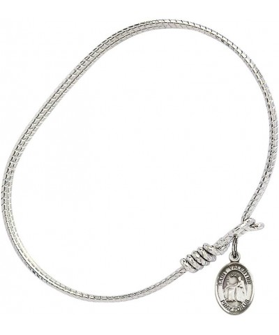 Oval Eye Hook Bangle Bracelet w/St. Valentine of Rome in Sterling Silver 6.25 Inches $27.19 Bracelets