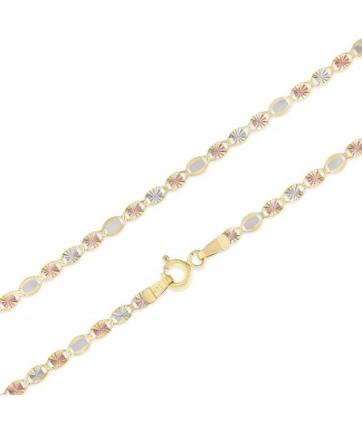 14K Yellow Solid Gold 3mm Flat Valentino Star Diamond Cut Chain Necklace with Spring Ring Clasp 22.0 Inches $101.40 Necklaces