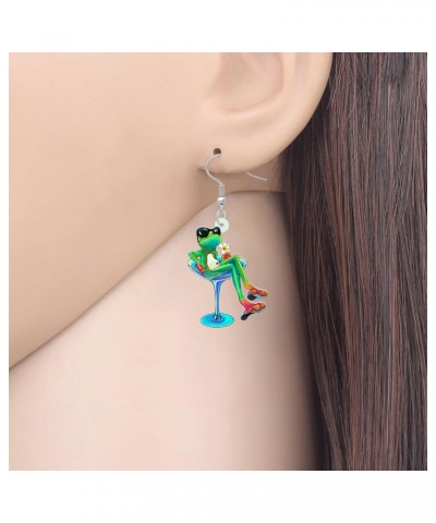 Cute Acrylic Anime Cowboy Hawaii Frog Earrings Dangle Drop Animals Jewelry Gifts for Women Girls Kids Charms Party Favors Haw...