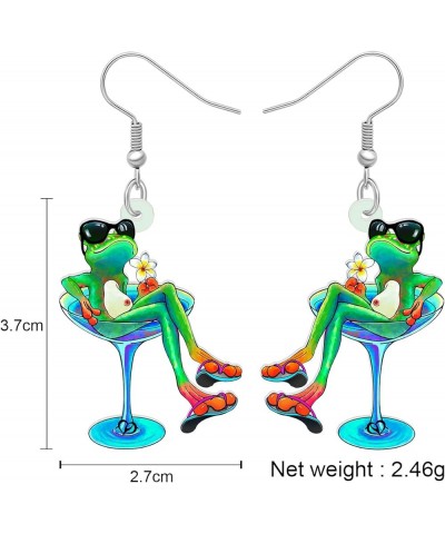 Cute Acrylic Anime Cowboy Hawaii Frog Earrings Dangle Drop Animals Jewelry Gifts for Women Girls Kids Charms Party Favors Haw...