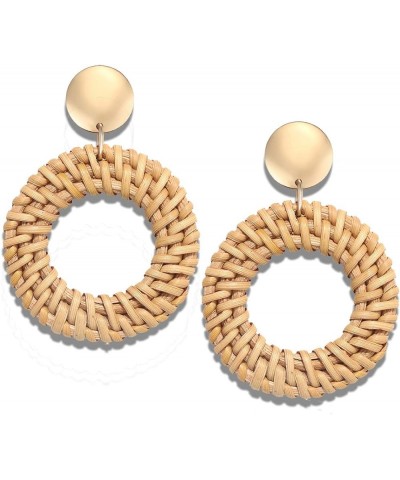 Statement Hoop Earrings for Women Rattan Earrings Straw Earrings Woven Dangle Drop Earrings Rattan Dangle Earrings $8.37 Earr...