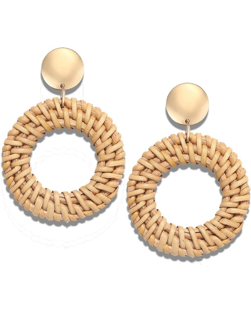 Statement Hoop Earrings for Women Rattan Earrings Straw Earrings Woven Dangle Drop Earrings Rattan Dangle Earrings $8.37 Earr...