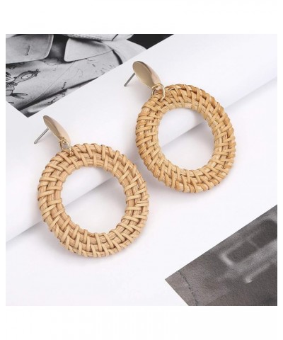 Statement Hoop Earrings for Women Rattan Earrings Straw Earrings Woven Dangle Drop Earrings Rattan Dangle Earrings $8.37 Earr...