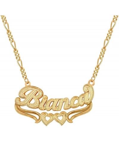 Custom Name Necklace Personalized 18K Gold Plated Nameplate Necklace with Heart Crown Unisex Customized Jewelry Gifts for Wom...