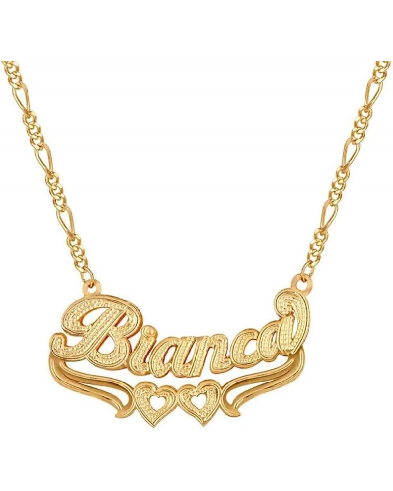 Custom Name Necklace Personalized 18K Gold Plated Nameplate Necklace with Heart Crown Unisex Customized Jewelry Gifts for Wom...