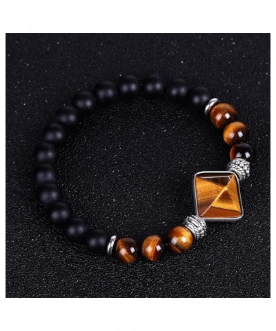 Healing Crystal Bracelet for Women Tiger Eye Beaded Bracelet 8mm Anti-anxiety Yoga Bracelet Jewelry Gift for Girls Mother Gra...