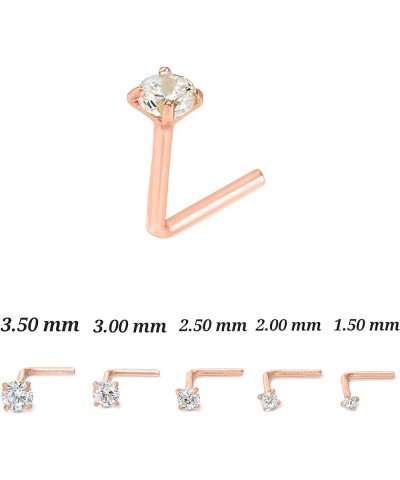 14K Solid Rose Gold, 20 GA, L Shape Diamond Nose Stud, Micro Nose, Nose Stud, Body Jewelry Rose Gold 3.50 ml Cubic Zircon $71...