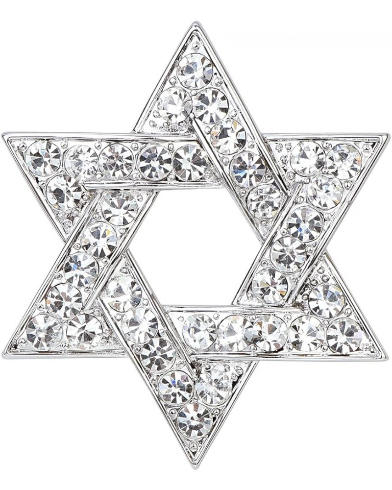 Sparkle Crystal Star of David Brooch Pin Rhinestone Star Bouquet Brooch Pin Lapel Pins Spiritual Brooch Badge Silver $10.91 B...