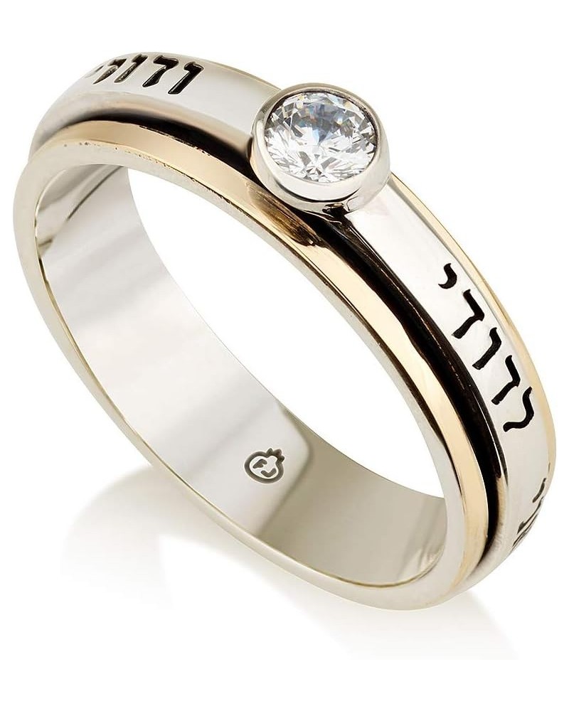 Spinning Ring 925 Sterling Silver 9k Gold "ani Ledodi Vedodi Li - I Am My Beloved's And My Beloved Is Mine" Song Of Songs 6:3...