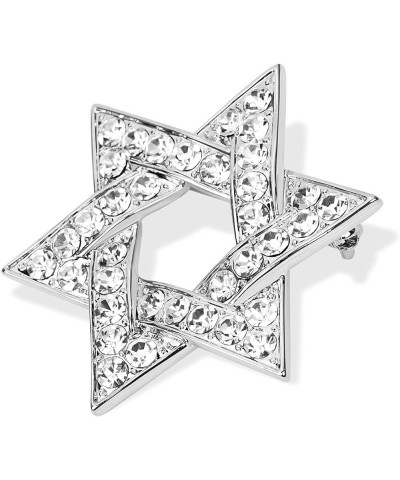 Sparkle Crystal Star of David Brooch Pin Rhinestone Star Bouquet Brooch Pin Lapel Pins Spiritual Brooch Badge Silver $10.91 B...