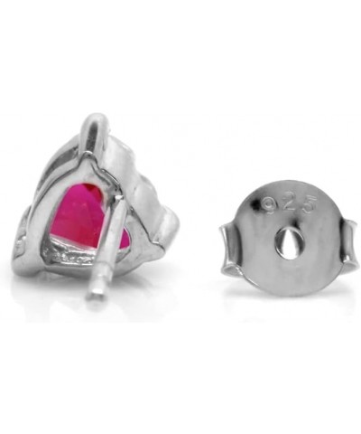 Petite 5mm Heart Shape 925 Sterling Silver Stud Earrings created red ruby $10.00 Earrings