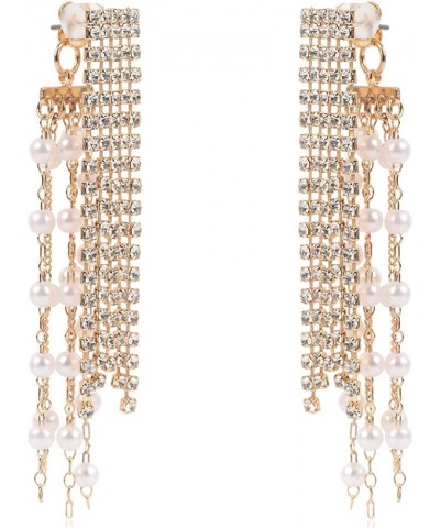 Sparkly Rhinestone Chandelier Drop Statement Earrings - Bridal Wedding Crystal Cubic Dangles Cascade Fringe Tassel, Waterfall...