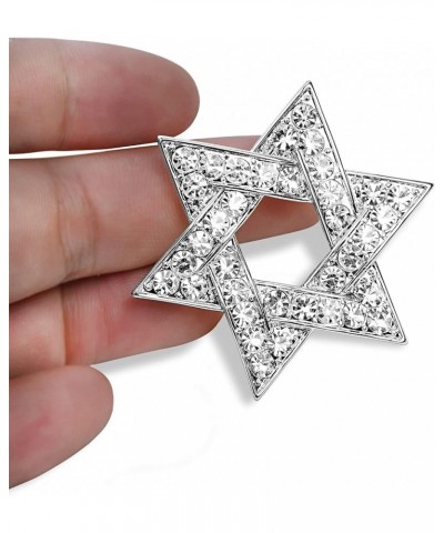 Sparkle Crystal Star of David Brooch Pin Rhinestone Star Bouquet Brooch Pin Lapel Pins Spiritual Brooch Badge Silver $10.91 B...