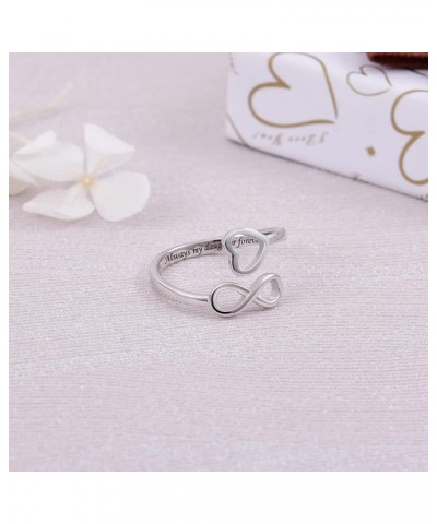 925 Sterling Silver Inspirational Jewelry Rings Adjustable Ring Personality Encouragement Gift for Teens Girls Women Always M...