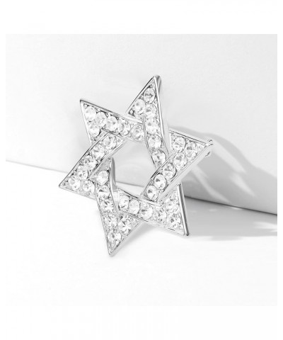 Sparkle Crystal Star of David Brooch Pin Rhinestone Star Bouquet Brooch Pin Lapel Pins Spiritual Brooch Badge Silver $10.91 B...