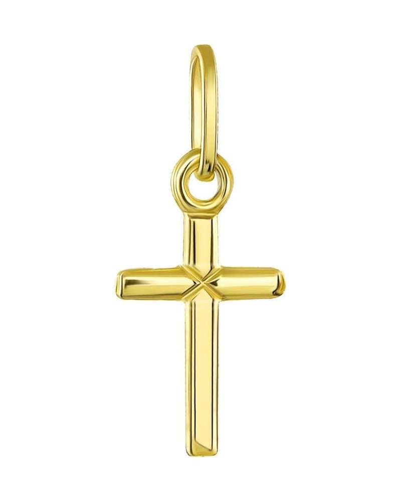 14K Yellow Gold Simple Small Cross Charm Pendant $17.60 Pendants