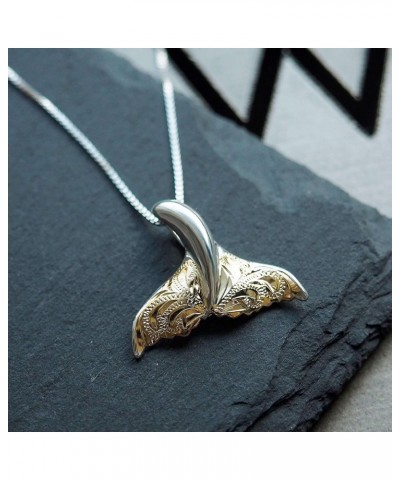 Sterling Silver Engraved Whale Tail Pendant Necklace, 16+2" Extender 2. Two Tone Silver & Yellow Gold Tone $19.50 Necklaces