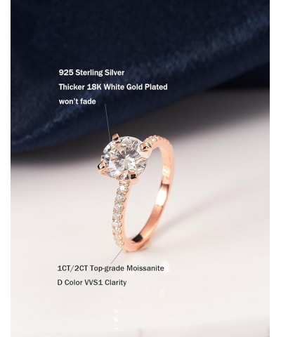 Moissanite Engagement Ring D Color VVS1 Clarity Moissanite Engagement Rings for Women Wedding Rings for Women 1-2CT Lab Creat...