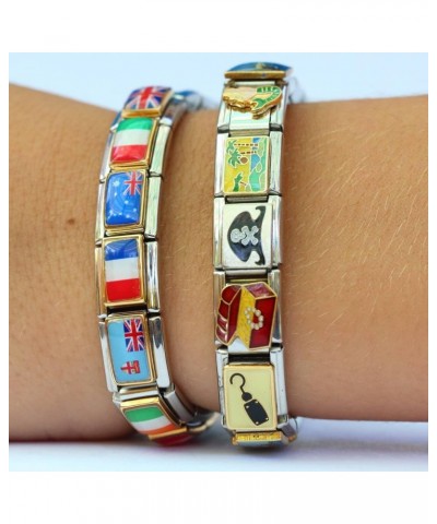 Wyoming State Flag Italian Charm $6.94 Bracelets