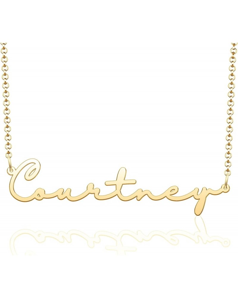 Name Necklace Personalized Gold Custom Name Plate Necklace Sterling Silver Courtney-Gold $19.37 Necklaces