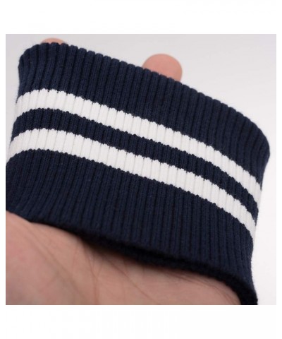 Stripes Rib Knit Seamless Cuff Fabric Knit Cuffs for Sleeves Extender for Jackets Sweatshirt Dark Blue $9.71 Bracelets