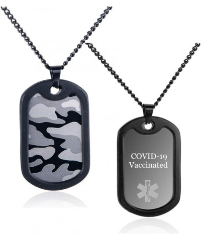 Custom Medical Military ID Tag Necklace for Men Women,Stainless Steel Camo Medical Identification Necklace Sos Emergency Info...