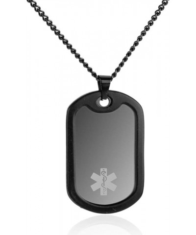 Custom Medical Military ID Tag Necklace for Men Women,Stainless Steel Camo Medical Identification Necklace Sos Emergency Info...