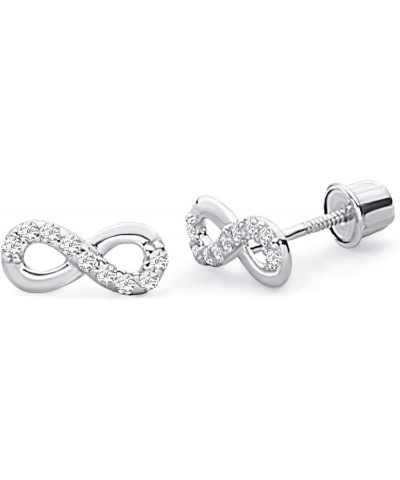 14k Yellow OR White Gold Infinity Stud Earrings with Screw Back White Gold $32.86 Earrings