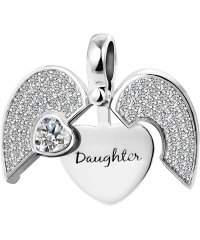 Daughter Love Openable Heart Birthstone Birthday Jewelry Dangle Pendant Charms Compatible with Pandora Charm Bracelets Neckla...