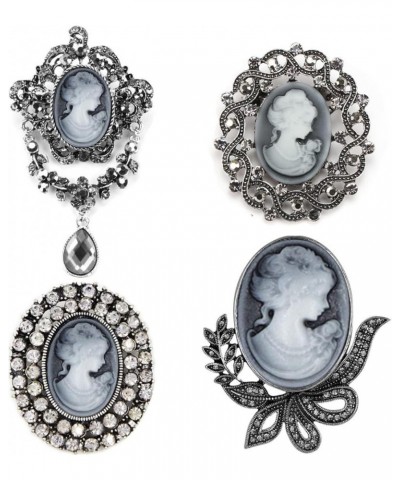 Vintage Princess Frame Crystal Cameo Brooches Pins Set for Women f $10.25 Brooches & Pins