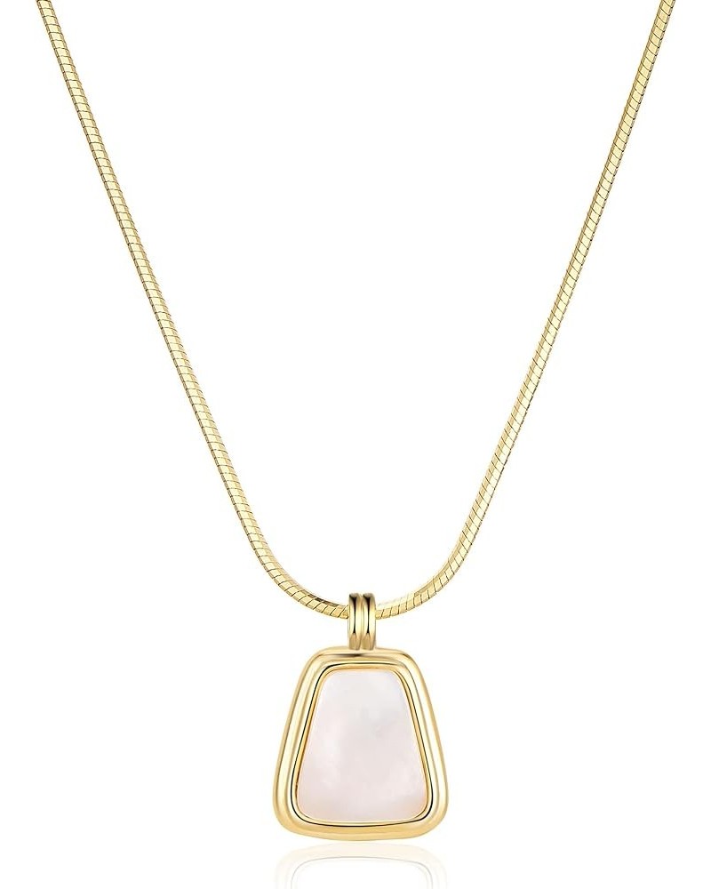 Pendant Necklace for Women, Dainty 14K Gold Plated Heart Pearl Opal Pendant Necklaces Jewelry for Teen Girls Gifts for Women ...