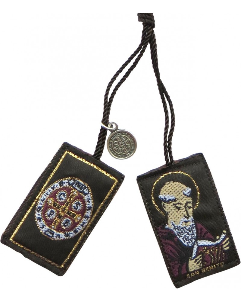 Saint Benedict Scapular with Medal Charm for Protection Escapulario De San Benito $7.77 Necklaces