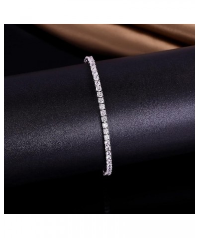 GMESME 18K White Gold Plated 3.0mm Cubic Zirconia Classic Tennis Bracelet 6/6.5/7/7.5/8/8.5/9 Inch White Gold 9 inch $9.03 Br...