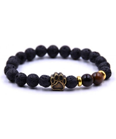 Lava Rock Stretch Beaded Bracelet Essential Oil Diffuser Dog Lover Paw Charm Pet Memorial Bracelet Bronze Dog Paw $8.79 Brace...